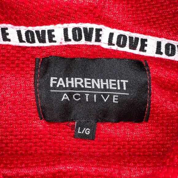 Fahrenheit Active Womens Fleece Sweatshirt Hoodie Red Stretch Lightweight Large - Picture 5 of 7